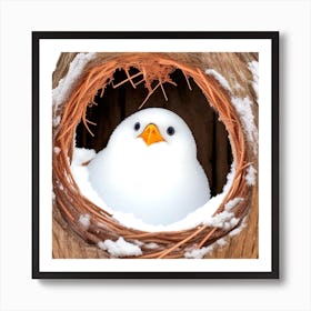 White Bird In A Nest Art Print