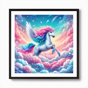 Unicorn In The Sky Art Print