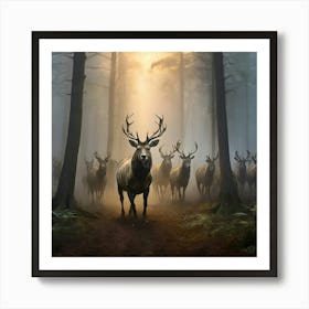 Deer In The Forest 3 Art Print