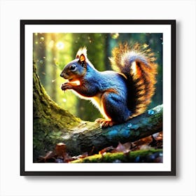 Squirrel In The Forest 33 Art Print