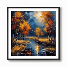 Autumn River Art Print