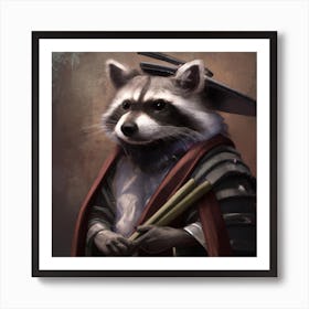Japanese Raccoon 4 Art Print