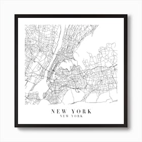 New York New York Street Map Minimal Square Art Print