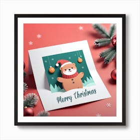 Merry Christmas Card 3 Art Print