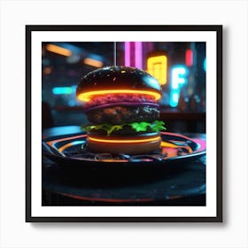 Neon Burger 5 Art Print