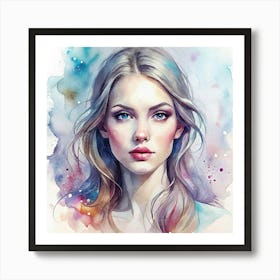 Watercolor Of A Girl 8 Art Print