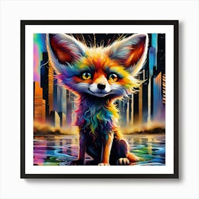 Rainbow Fox Art Print