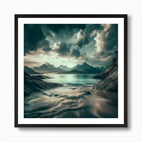 Sea Ocean Nature Beach Water Sky Travel Seascape Mountains Affiche