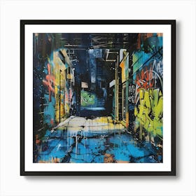 Alleyway, Graffiti, Street Art, Urban Hues Art Print