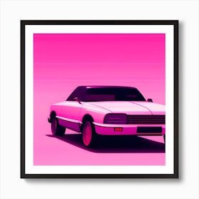 Pink Car On A Pink Background Art Print