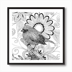 Black And White Bird. 1 Art Print