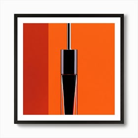 Lipstick On An Orange Background Art Print