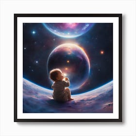 Baby In Space Art Print