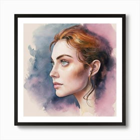 Watercolor Portrait Of A Woman 16 Art Print