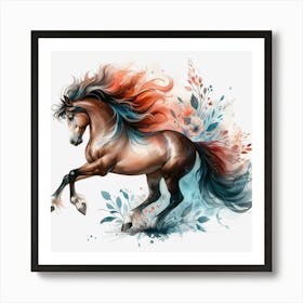 Horse With Flowers 6 Art Print