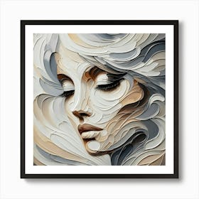 Abstract Face of a Woman: Contemporary, Expressive, Artistic Art Print