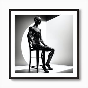 Human Figure Sitting On A Chair Art Print