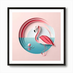 Minimalist, Flamingo Art Print