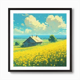 House In A Field 1 Art Print