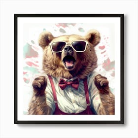 Bear In Sunglasses Art Print