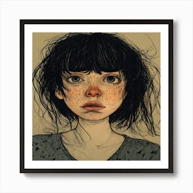 Girl With Freckles 1 Art Print