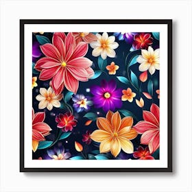 Floral Wallpaper 10 Art Print