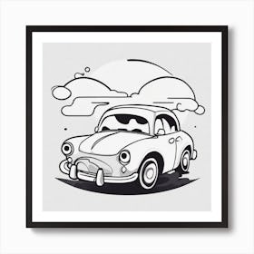 Vintage Car Drawing Art Print