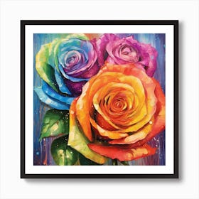 Rainbow Roses 1 Art Print