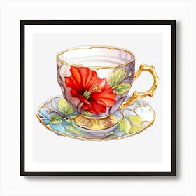 Tea Cup And Saucer 1 Art Print