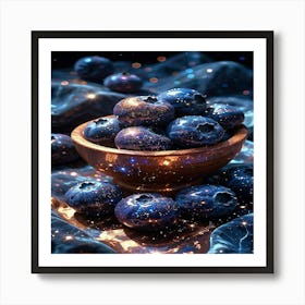 Default Painterly Masterpiece Cosmic Elegance Vibrant Blueberry Art Print