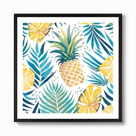 Tropical Pineapples Art Print
