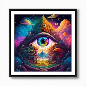 Trippy third eye Art Print