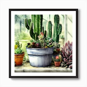 Cacti And Succulents 1 Art Print