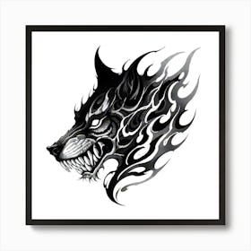 Wolf Tattoo Design Art Print