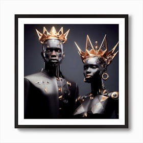 Black King And Queen Art Print