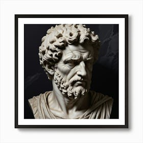 Lines Stoic Marble Bust Of The Roman Empero Art Print