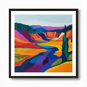 Colourful Abstract Yellowstone National Park 5 Art Print