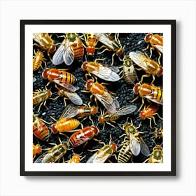 Group Of Flies 2 Art Print