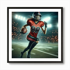 American Football Player Running 6 Art Print
