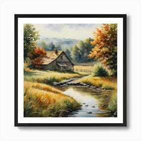 Autumn Creek 1 Art Print