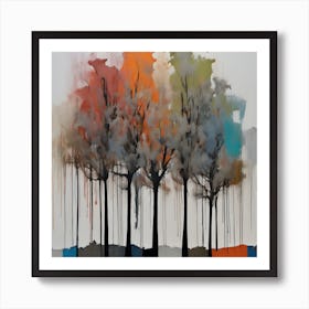 Three Trees Abstract Forest Art Print