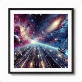 Spaceships In Space 2 Art Print