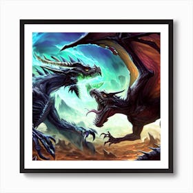 Two Dragons Fighting 6 Art Print