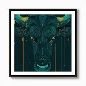 Bull Head 4 Art Print