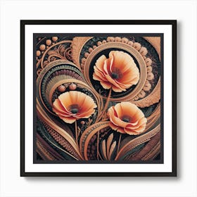 Boho Bloom California Poppies Art Print 2 Art Print