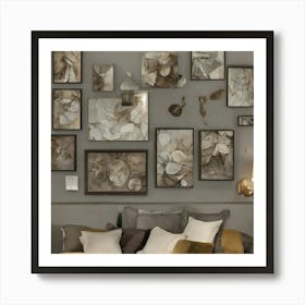Bedroom With Framed Pictures 4 Art Print