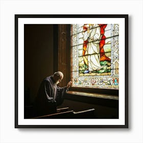 A Depiction Of A Spiritual Resurgence In The Scenery Of A Serene Church Backlit By Sunwashed Stain (5) Art Print