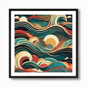 Rolling waves Art Print