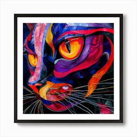 Kitty Zoom - Abstract Cat Art Print