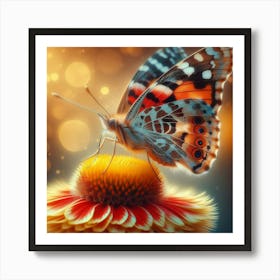 Butterfly On A Flower 19 Art Print